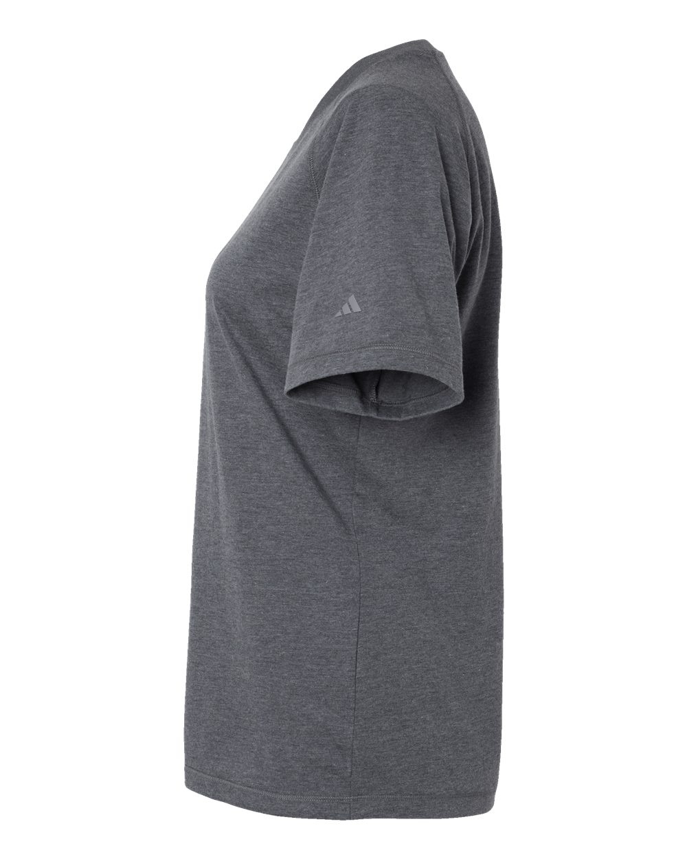 Left View of Dark Grey Heather Women's Blended T-Shirt - A557