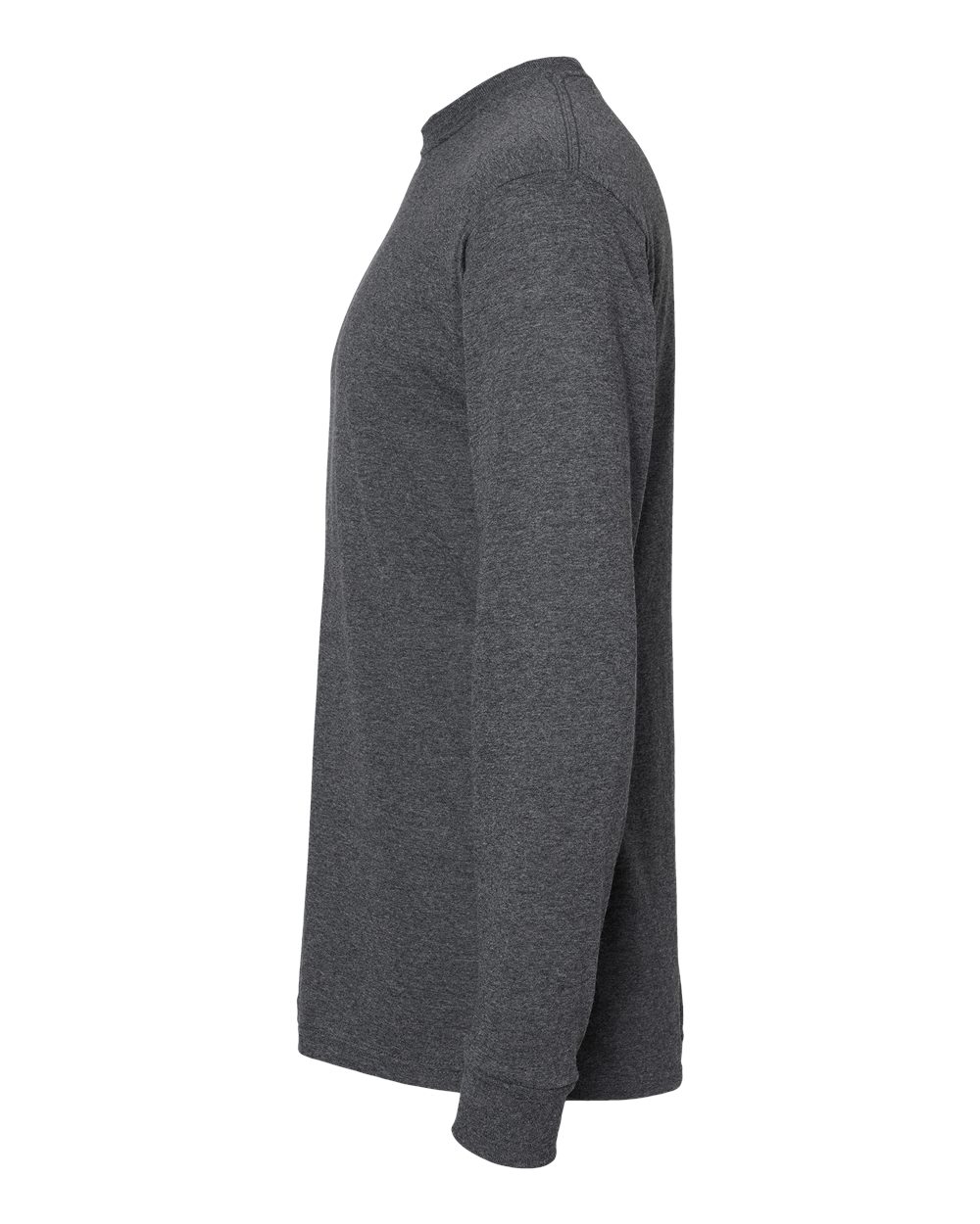 Left View of Dark Heather Gold Soft Touch Long Sleeve T-Shirt - 4820