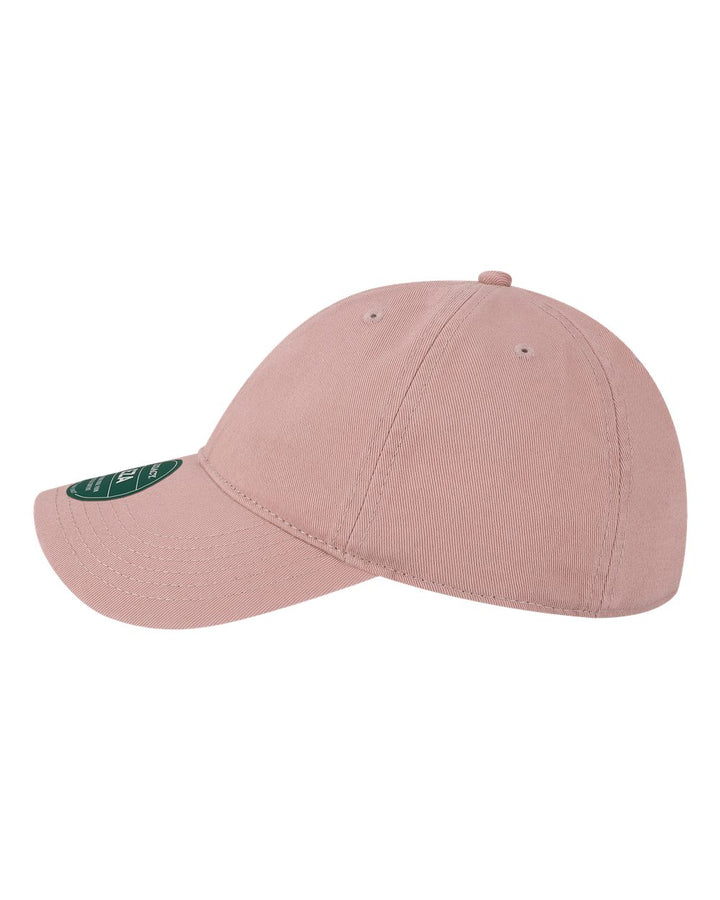 Left View of Dusty Rose Relaxed Twill Dad Hat - EZA