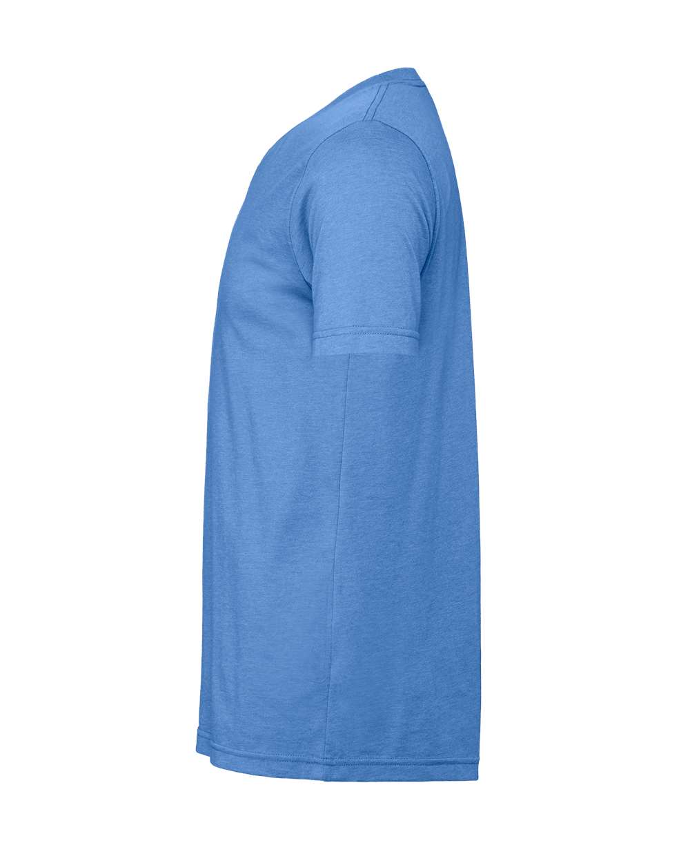 Left View of Heather Columbia Blue CVC Jersey Tee - 3001CVC