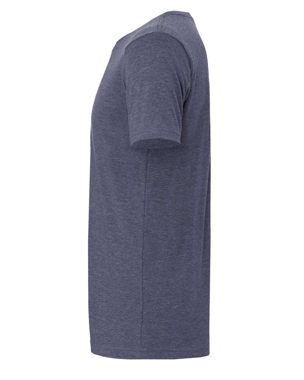 Left View of Heather Navy CVC Jersey Tee - 3001CVC