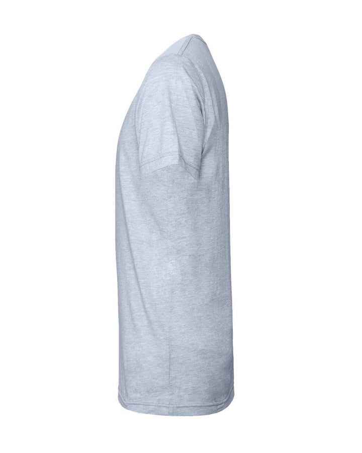 Left View of Heather Prism Blue CVC Jersey Tee - 3001CVC