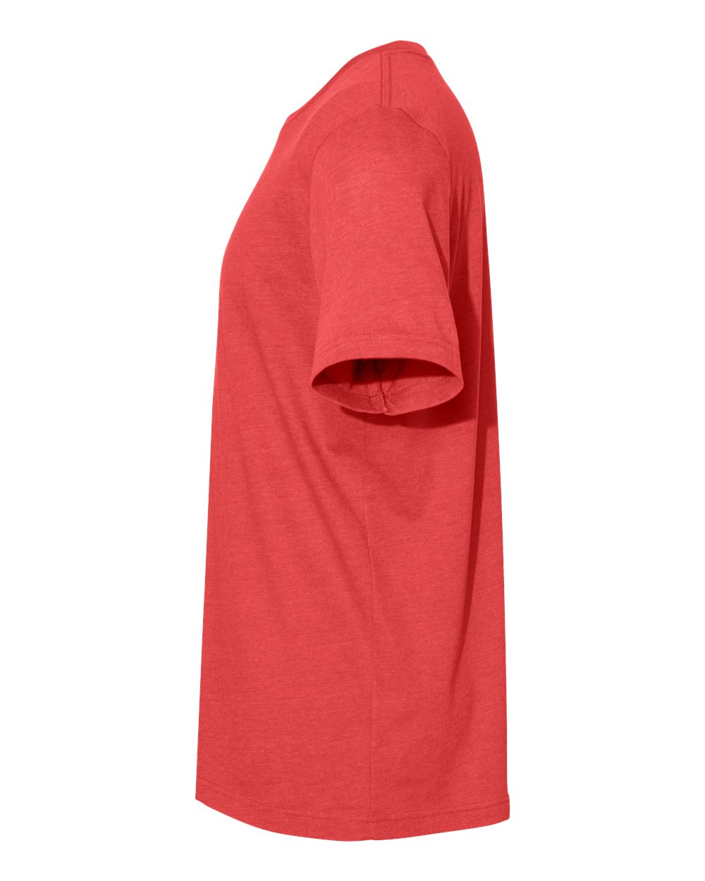 Left View of Heather Red CVC Jersey Tee - 3001CVC