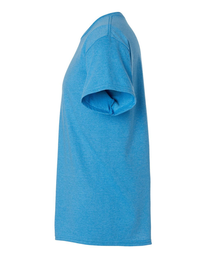Left View of Heather Sapphire Ultra Cotton® T-Shirt - 2000