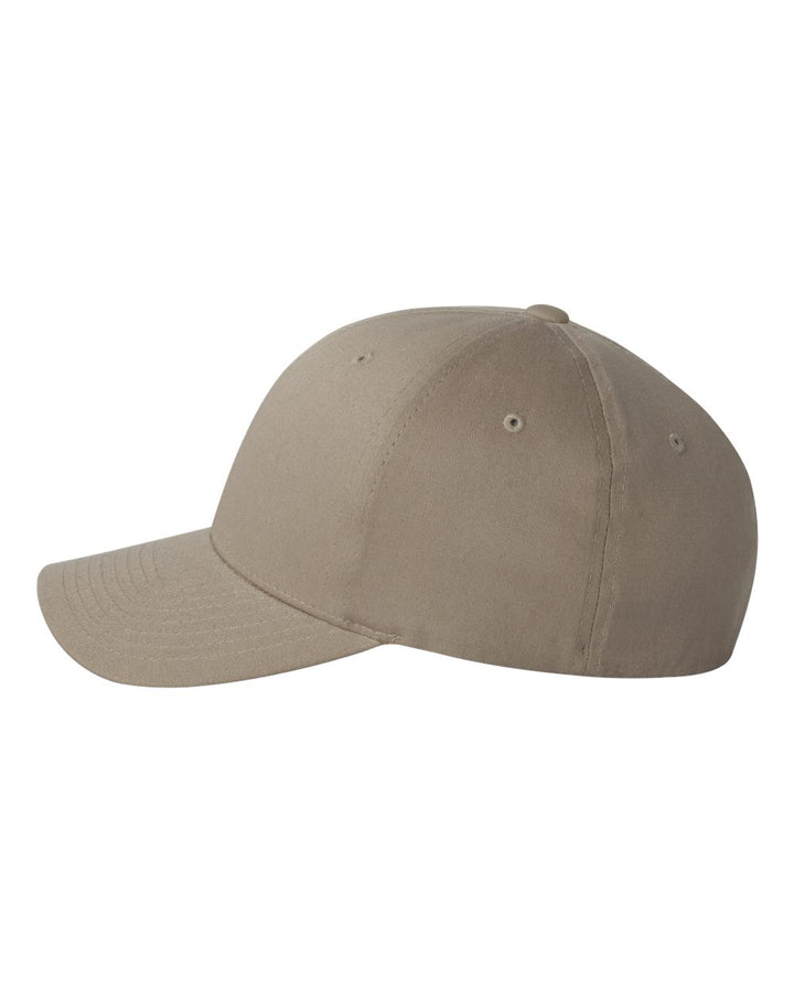 Left View of Khaki V-Flexfit® Cotton Twill Cap - 5001