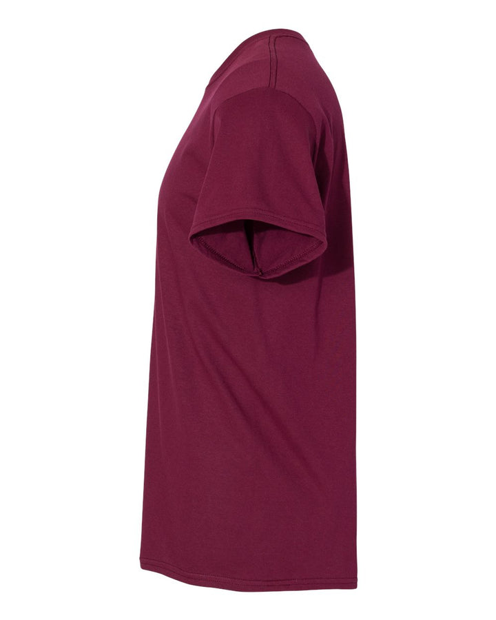 Left View of Maroon Heavy Cotton™ Youth T-Shirt - 5000B