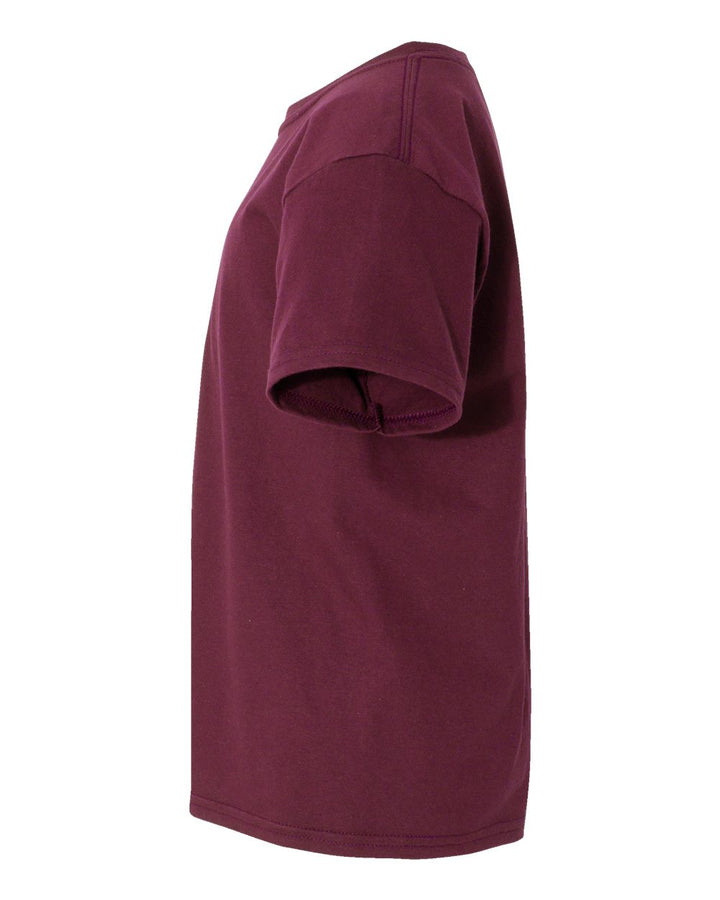Left View of Maroon Softstyle® Youth T-Shirt - 64000B