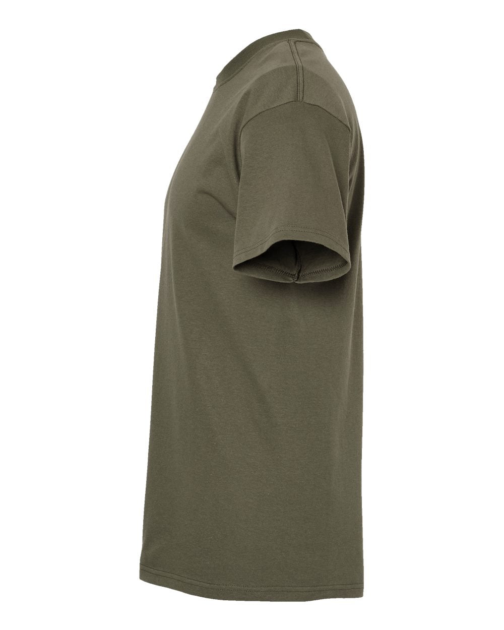 Left View of Military Green Gold Soft Touch T-Shirt - 4800