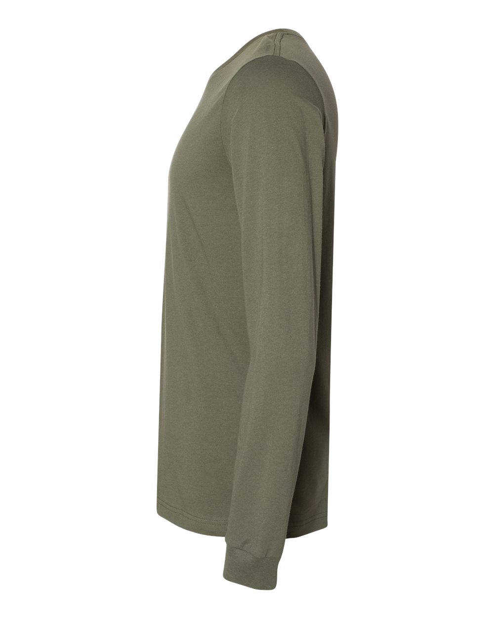 Left View of Military Green Jersey Long Sleeve Tee - 3501