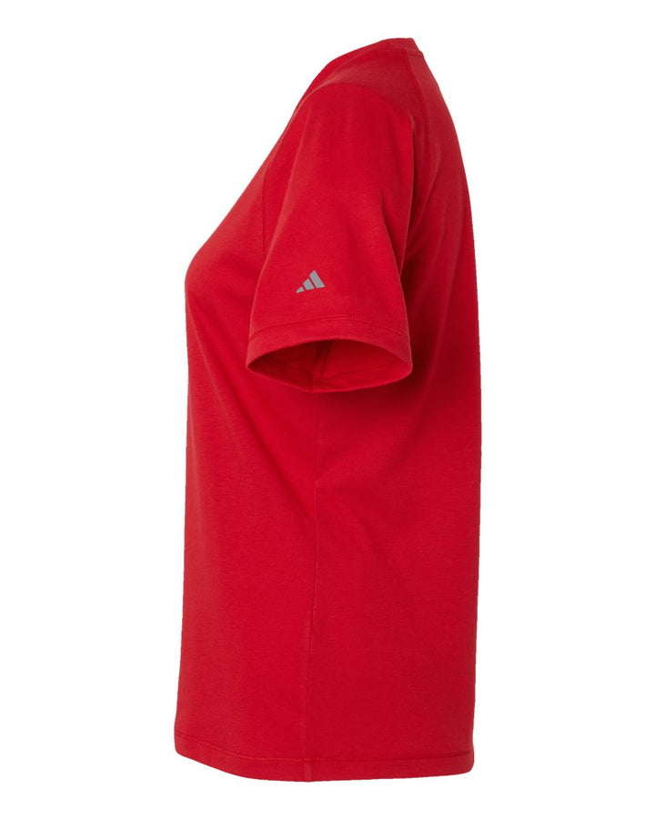 Left View of Power Red Women's Blended T-Shirt - A557
