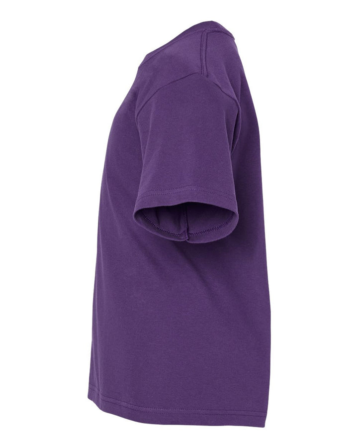 Left View of Purple Youth Gold Soft Touch T-Shirt - 4850