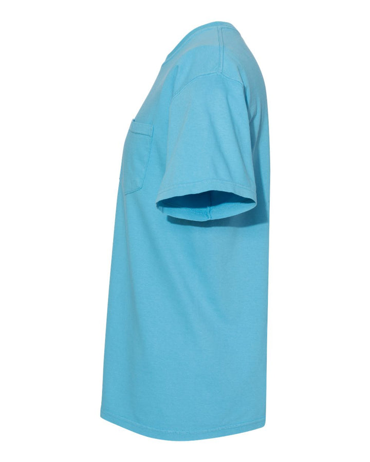 Left View of Sapphire Garment-Dyed Heavyweight Pocket T-Shirt - 6030
