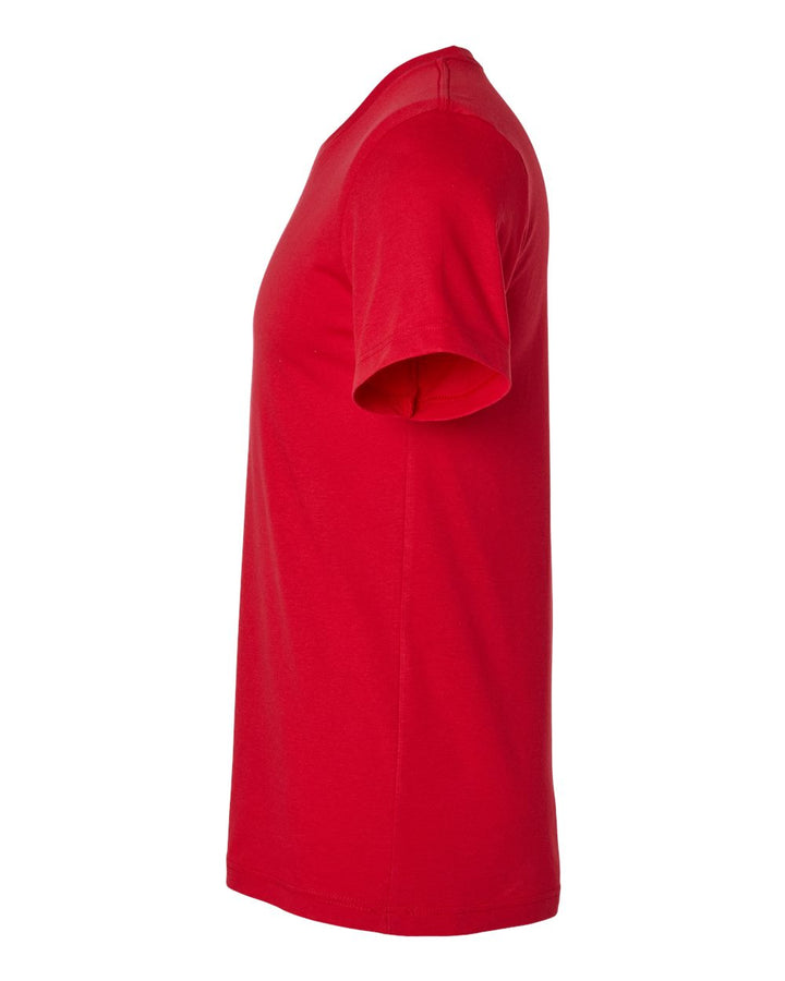 Left View of Solid Red Blend CVC Jersey Tee - 3001CVC