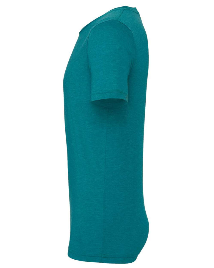 Left View of Teal Triblend Triblend Tee - 3413