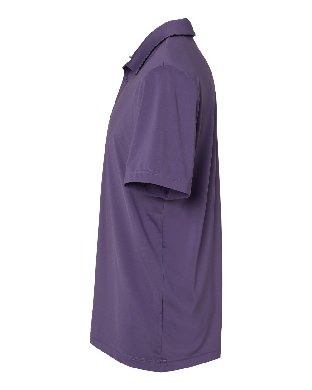Left View of Tech Purple Ultimate Solid Polo - A514