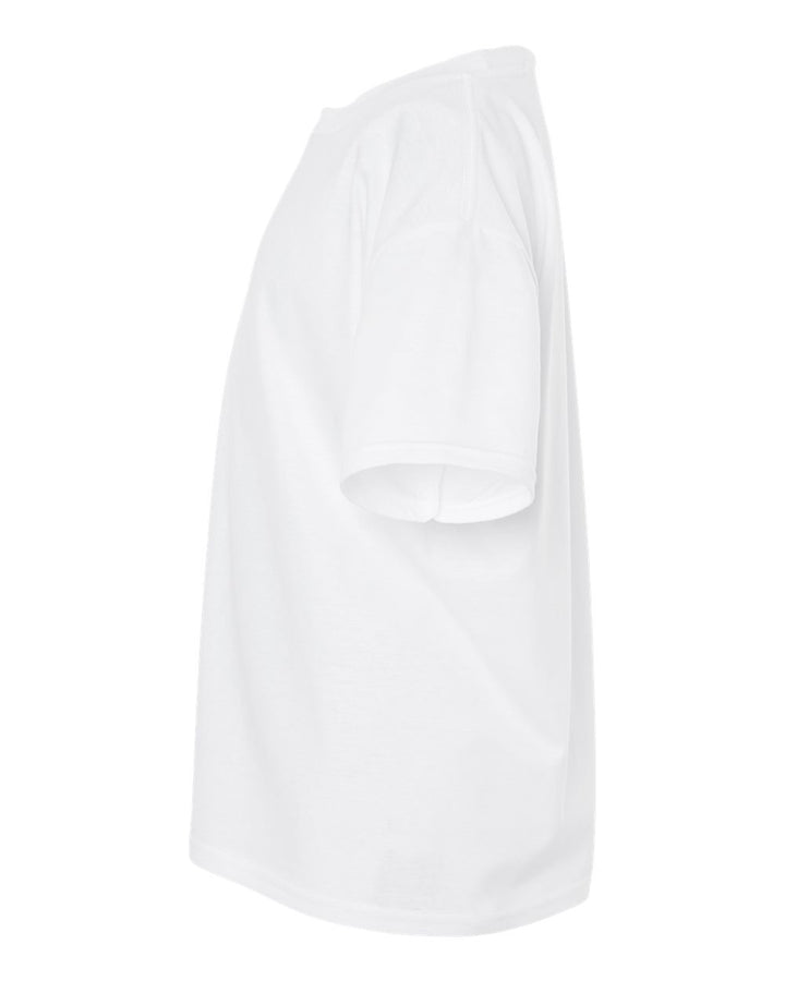 Left View of White Softstyle® Youth T-Shirt - 64000B