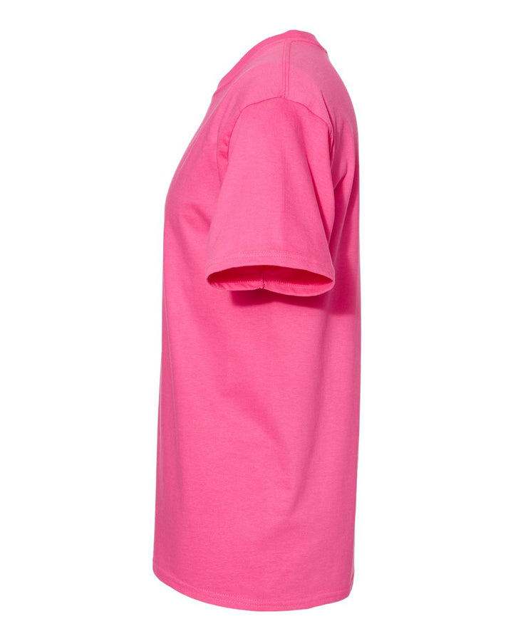 Left View of Wow Pink Beefy-T® T-Shirt - 5180
