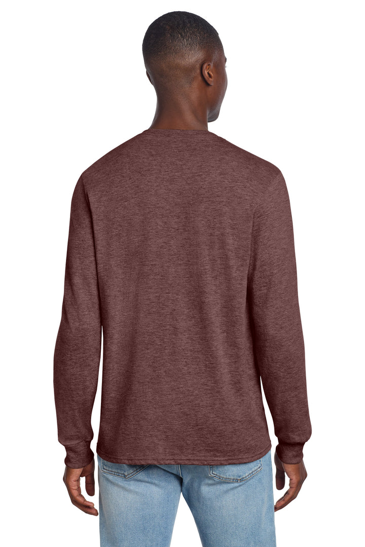 MaroonHthr Jerzees Premium Blend Ring Spun Long Sleeve T-Shirt 560LS