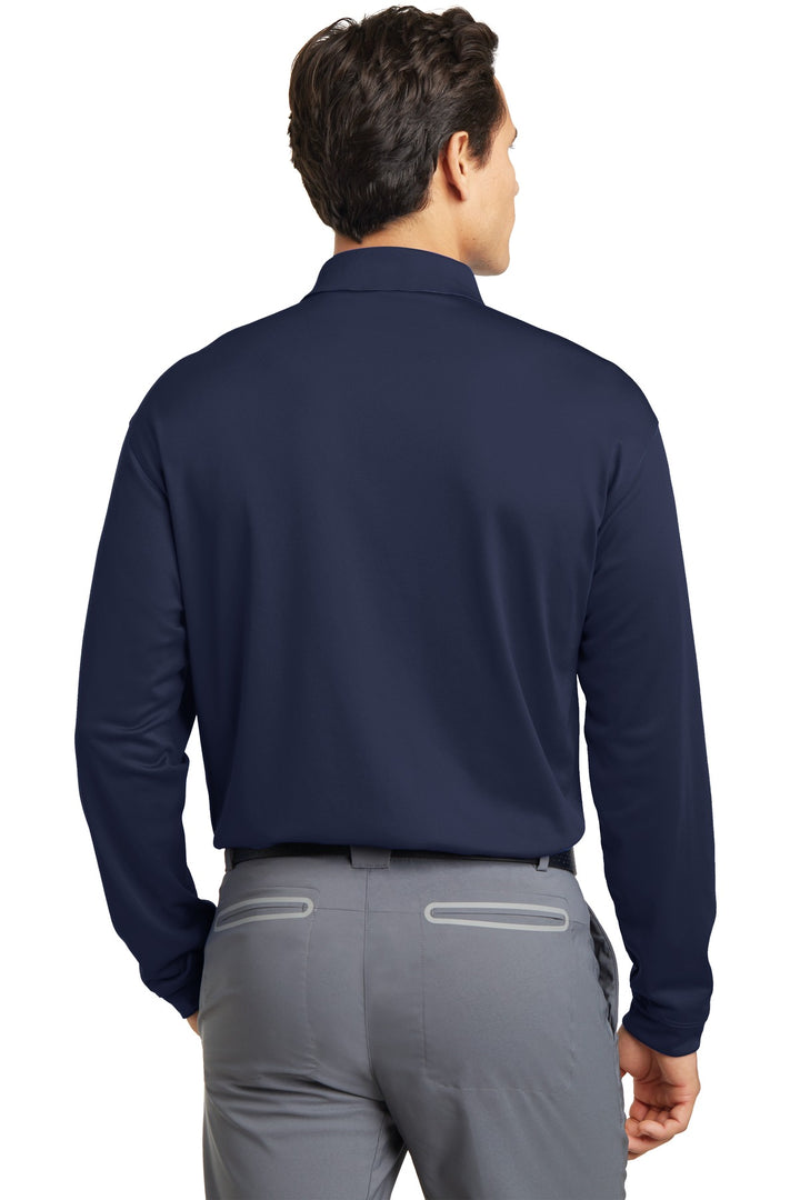 Midnight Navy Nike Long Sleeve Dri-FIT Stretch Tech Polo. 466364