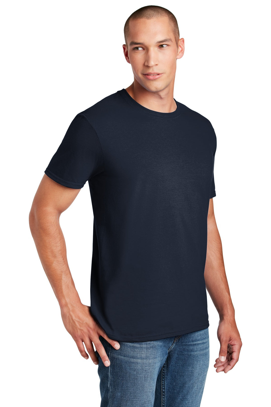 Navy Gildan Softstyle T-Shirt. 64000