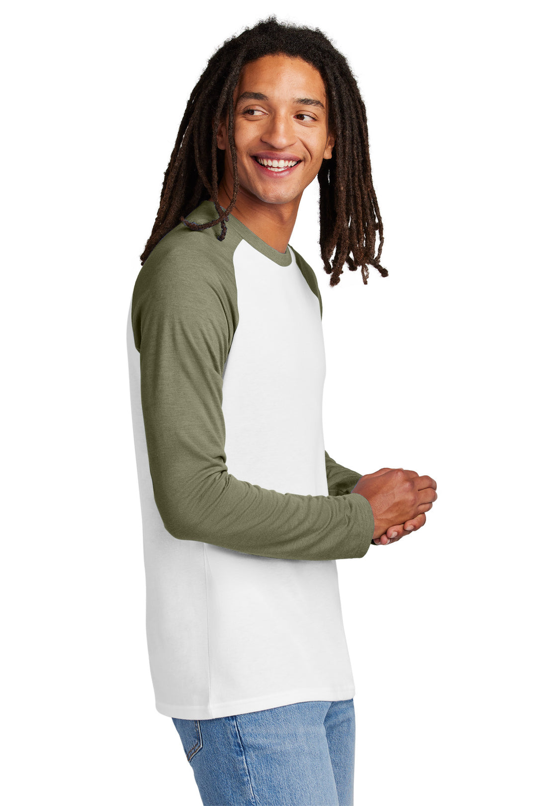 OvUGn/BtW Allmade Unisex Tri-Blend Long Sleeve Colorblock Raglan AL6009
