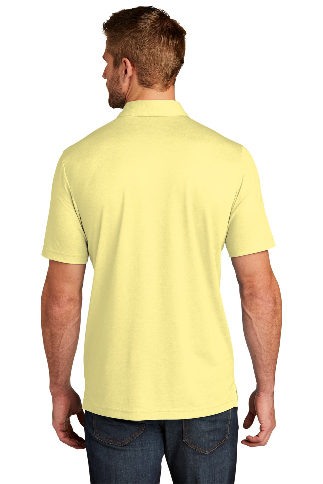 PlBananaHt TravisMathew Oceanside Heather Polo. TM1MU412
