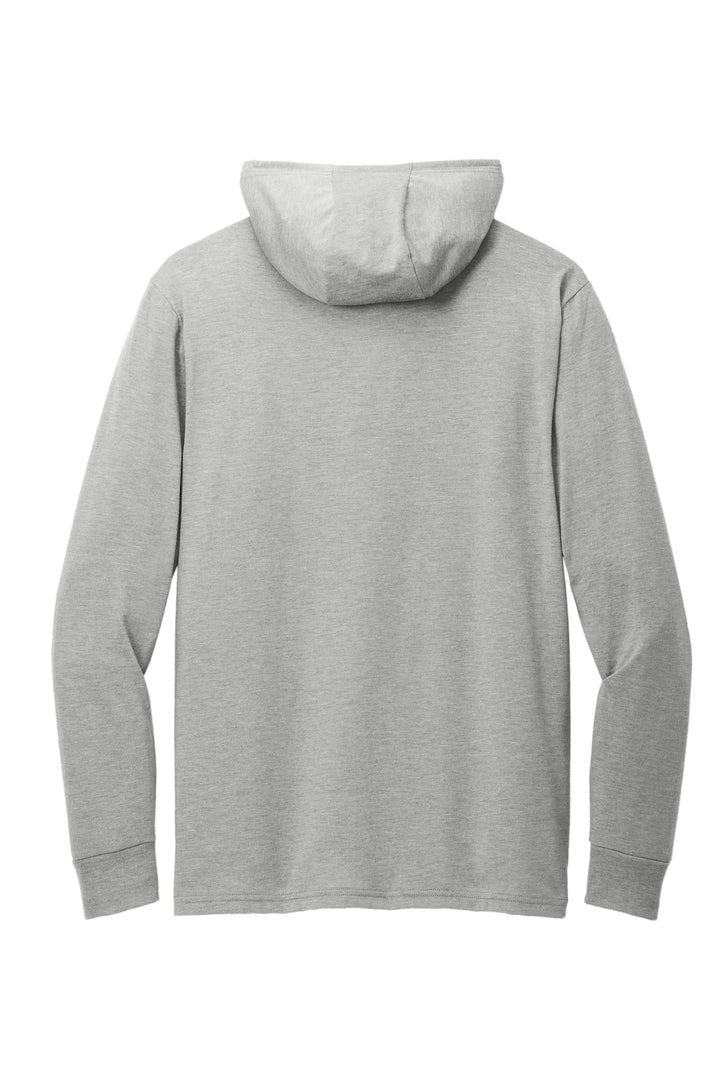 Rear View of AlumGrey Allmade Unisex Tri-Blend Hoodie Tee AL6003