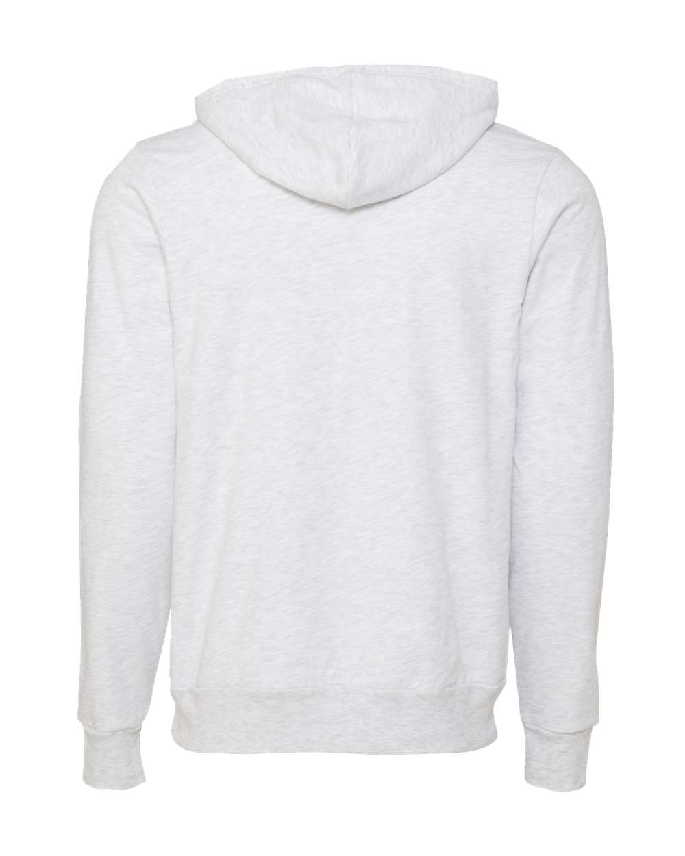 Rear View of Ash Sponge Fleece Full-Zip Hoodie - 3739