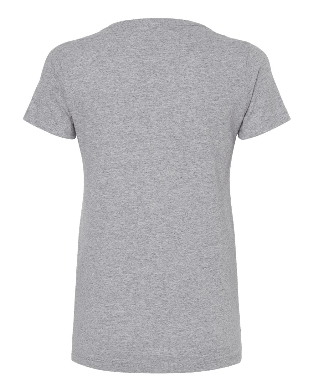 Rear View of Athletic Grey Women's Gold Soft Touch T-Shirt - 4810