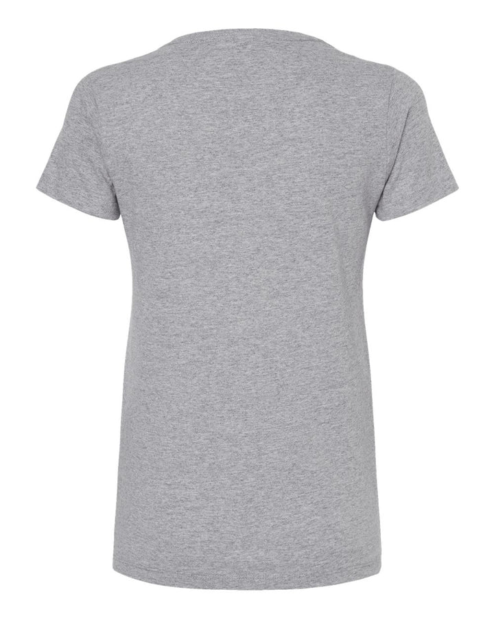 Rear View of Athletic Grey Women's Gold Soft Touch T-Shirt - 4810