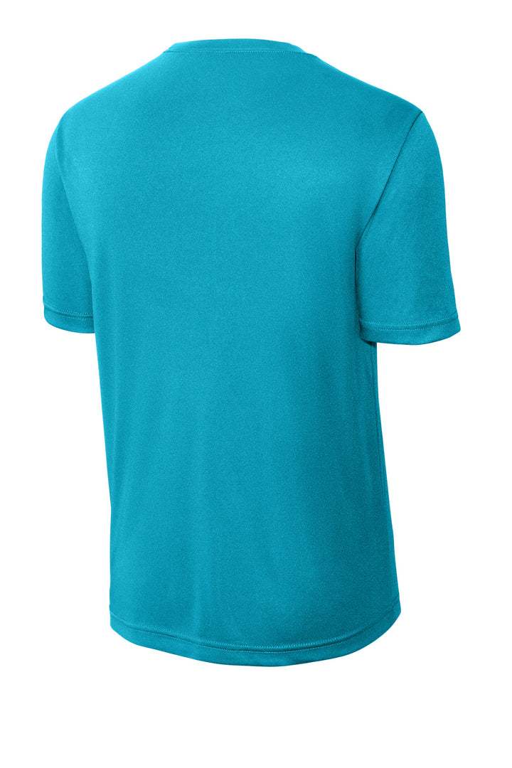 Rear View of Atomic Blue Sport-Tek PosiCharge Competitor Tee. ST350