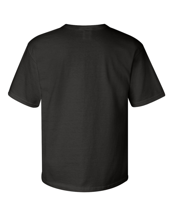 Rear View of Black Heritage Jersey T-Shirt - T105