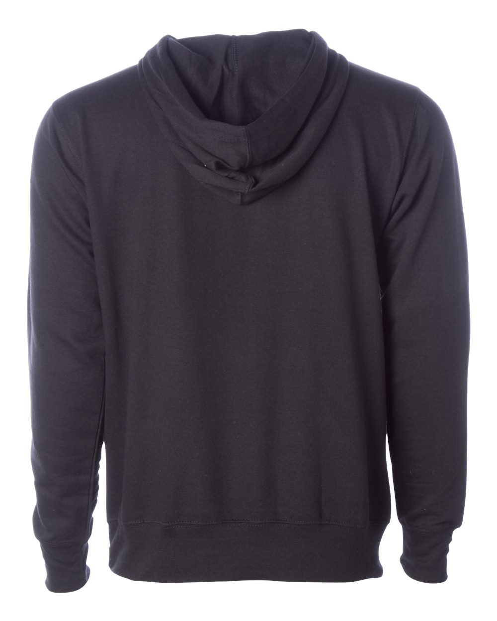 Rear View of Black Midweight Hooded Sweatshirt - SS4500