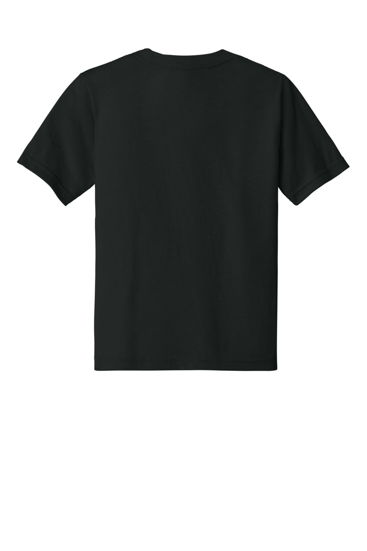 Rear View of Black Next Level Apparel Youth CVC Tee NL3312