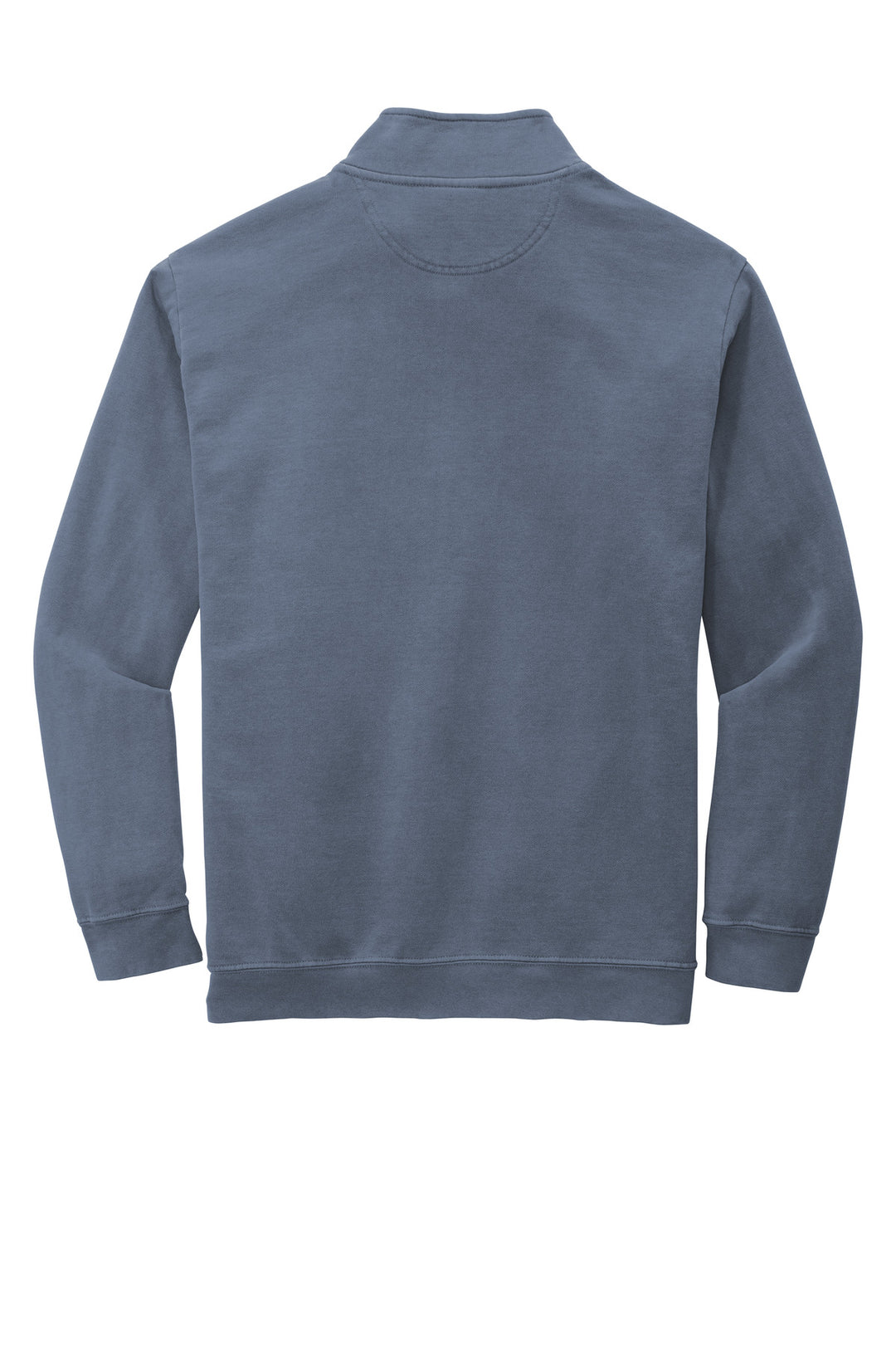 Rear View of Blue Jean COMFORT COLORS Ring Spun 1/4-Zip Sweatshirt. 1580