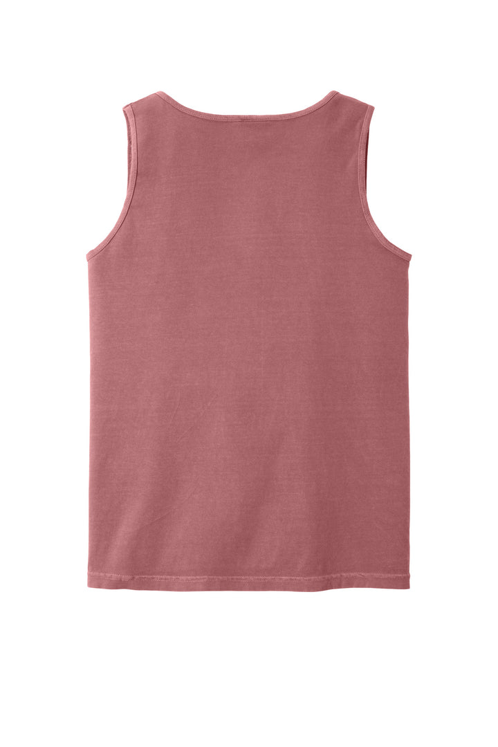 Rear View of Brick COMFORT COLORS Heavyweight Ring Spun Tank Top. 9360