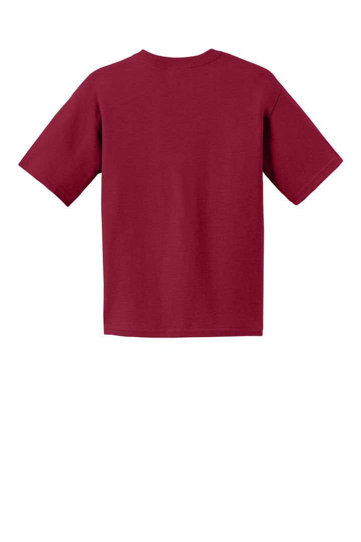 Rear View of Cardinal Red Gildan - Youth Ultra Cotton 100% US Cotton T-Shirt. 2000B