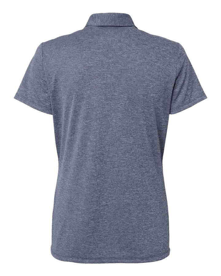 Rear View of Collegiate Navy Melange Women's Heathered Polo - A583
