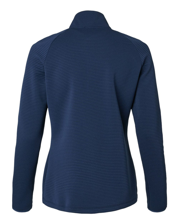 Rear View of Collegiate Navy Women's Spacer Quarter-Zip Pullover - A589