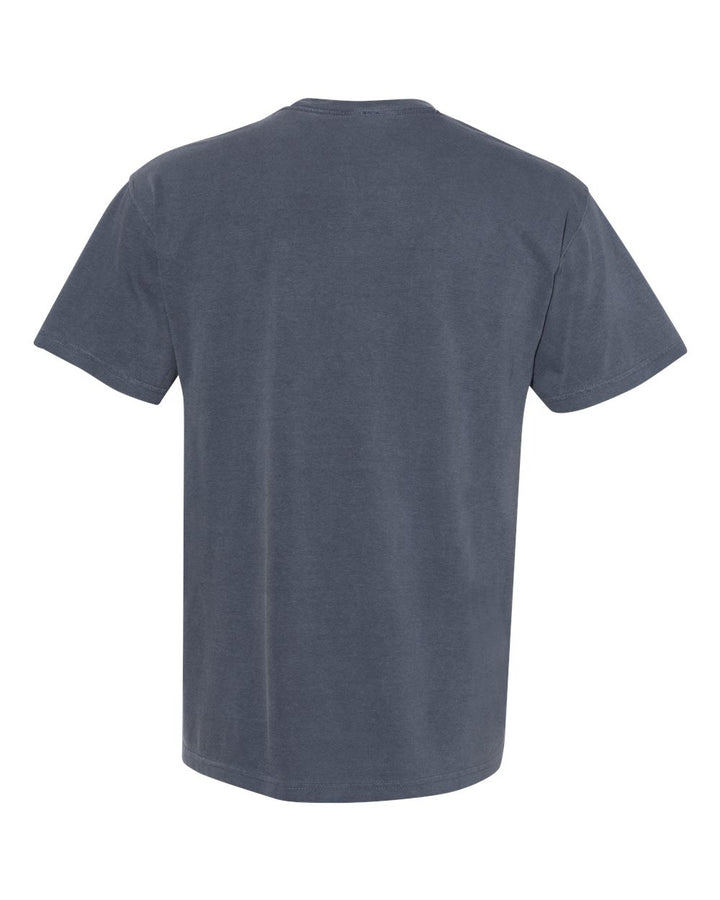 Rear View of Denim Garment-Dyed Heavyweight Pocket T-Shirt - 6030