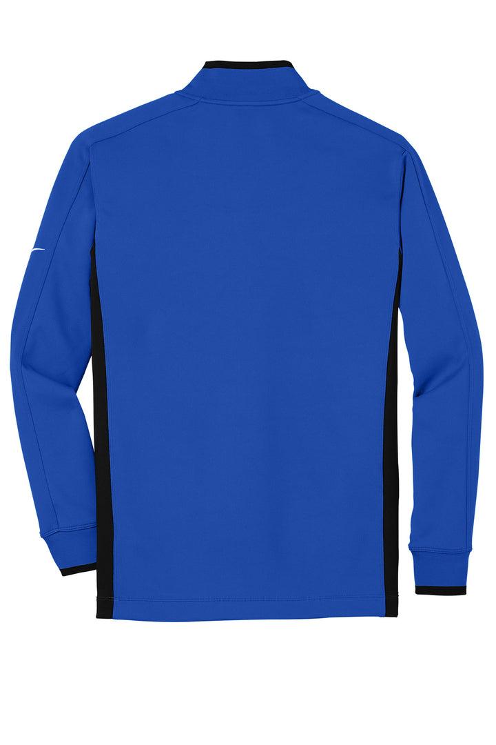 Rear View of Gm Ryl/Blk/Wht Nike Dri-FIT 1/2-Zip Cover-Up. 578673