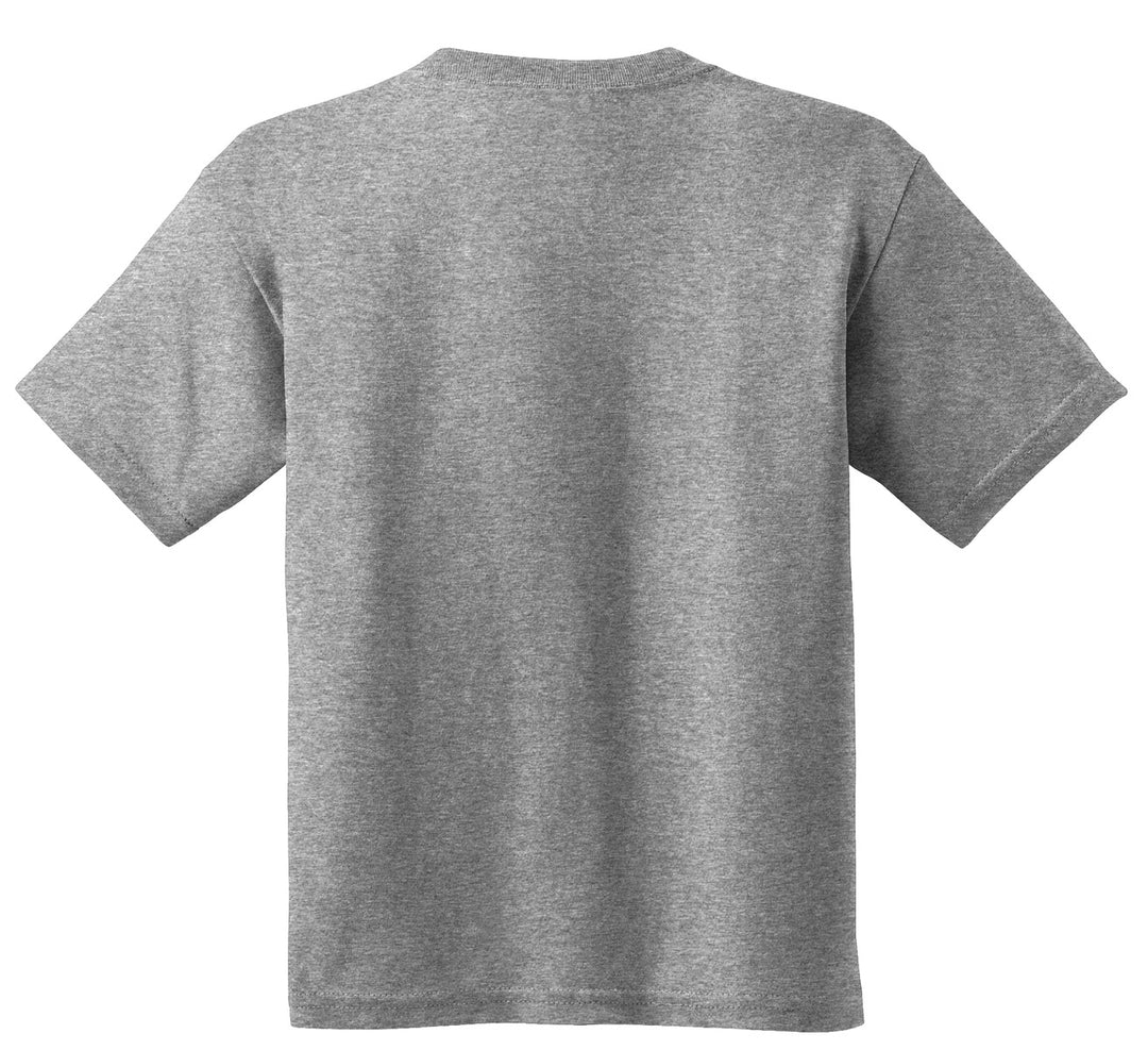 Rear View of Graphite Hthr Gildan - Youth Heavy Cotton 100% Cotton T-Shirt. 5000B