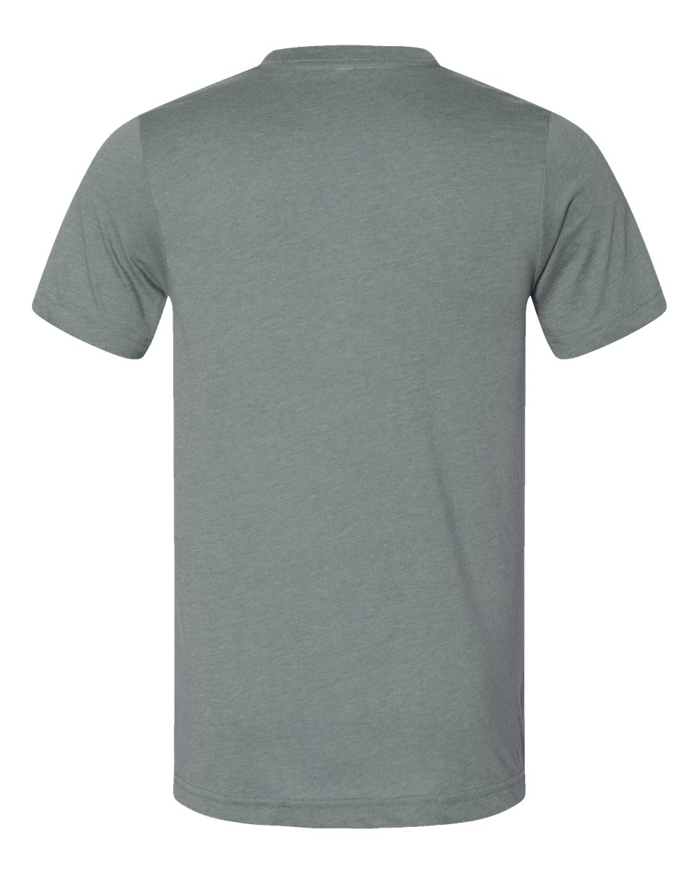 Rear View of Heather Blue Storm CVC Jersey Tee - 3001CVC