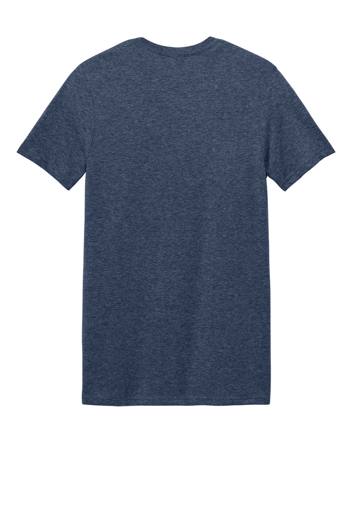 Rear View of Heather Navy Gildan Softstyle T-Shirt. 64000