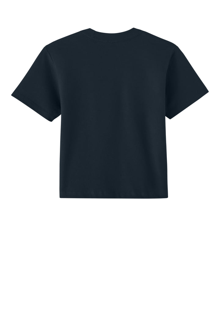 Rear View of MdntNavy Next Level Apparel Women's Heavyweight Boxy Tee NL7610