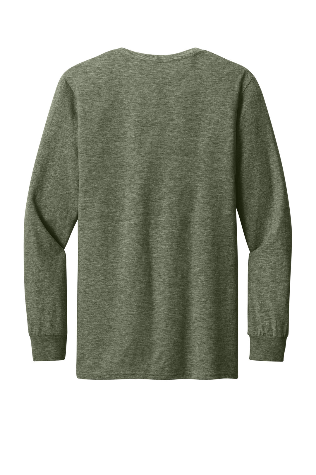 Rear View of MilGrnHtr Jerzees Premium Blend Ring Spun Long Sleeve T-Shirt 560LS