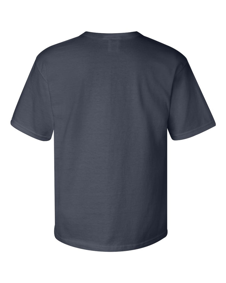 Rear View of Navy Heritage Jersey T-Shirt - T105