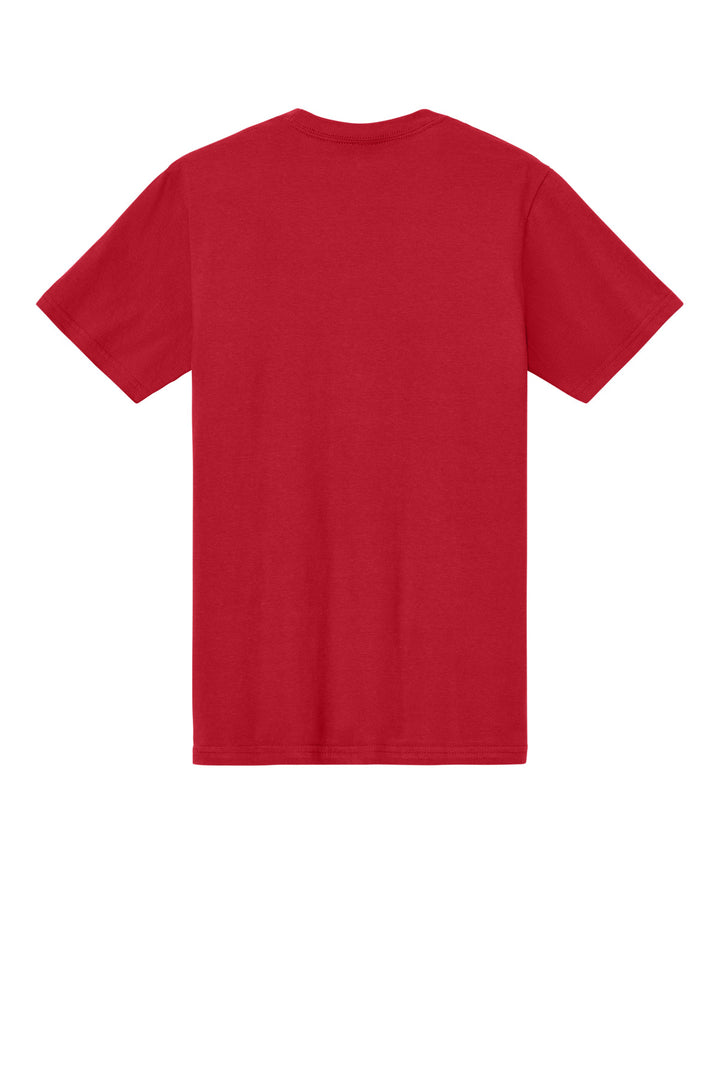 Rear View of Red Gildan Softstyle Midweight Tee 65000