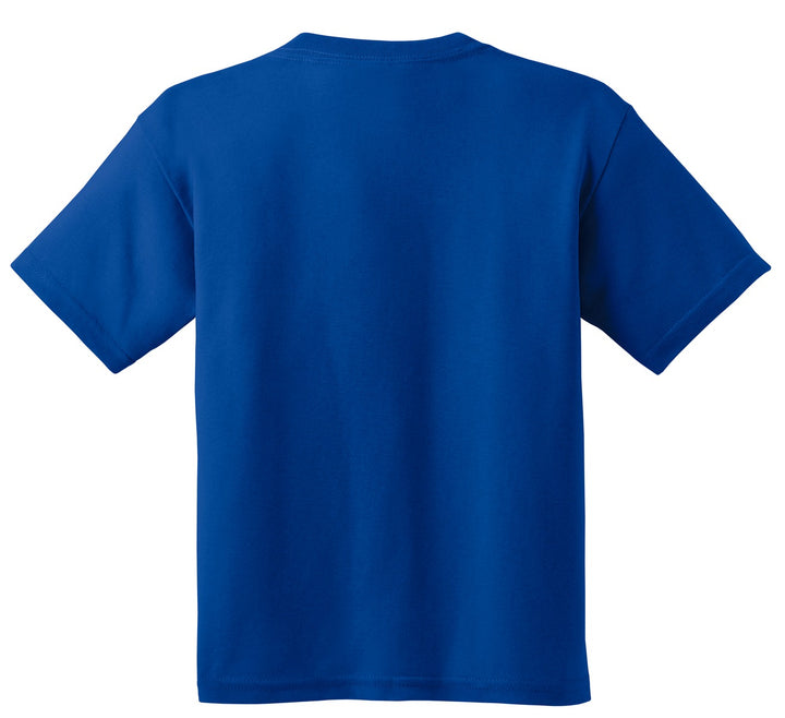 Rear View of Royal Gildan - Youth Heavy Cotton 100% Cotton T-Shirt. 5000B