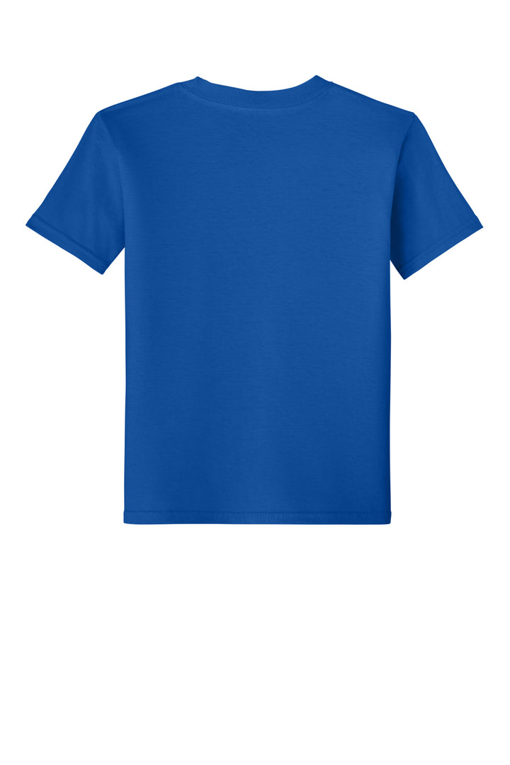 Rear View of Royal Gildan Youth Softstyle T-Shirt 64000B